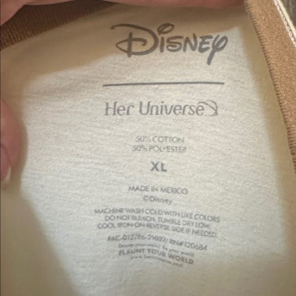 Disney x Her Universe Cream & Tan Mickey Mouse Wild Outdoors Graphic Tee Shirt - Picture 7 of 7